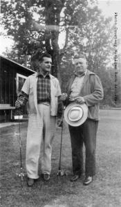 1940. A picture of Herman Gundlach Jr. and Sr. with fishing poles before Winks left to serve in WWII.